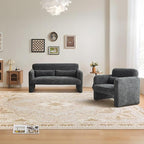 59" W Upgrade Lambswool Fabric Loveseat Sofa, Modern Love seat Couch, Solid and Easy to Install, Upholstered 2-Seater Couch for Bedroom, Apartment, Living Room
