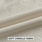 FUTEI Cream Chenille Throw Pillow Covers 12x20 Inch Set of 2,Soft Striped & Diamond Textured Lumbar Pillow Cases,Modern Home Decor for Couch Living Room