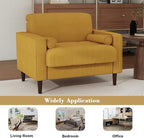Oversized Accent Chair Set of 2, Corduroy Fabric Mid Century Modern Armchair with Large Seat for Living Room Bedroom Reading