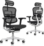 Ergohuman Eurotech ME7ERG GEN2 High Back Mesh Office Chair with Tilt Tension Control, Tilt Lock, Back Angle, Back Height, Synchro Tilt, Seat Height, Seat Depth, and Arm Height Adjustments, Black