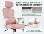 Office Chair Ergonomic Desk Chair, 4000 LBS Home Mesh Office Desk Chairs with Wheels, Computer Chair, Comfortable Gaming Chair with 3D Headrest, High Back Office Chair for Long Hours (Pink)