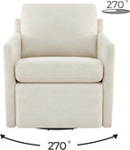 CHITA Swivel Accent Chair with Electric Footrests, FSC Certified Upholstered Living Room Sofa Chair with Power Motor, USB and Type-C Ports, Cream