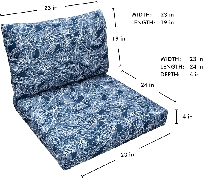 Tommy Bahama Deep Seating Lounge Cushion, 23" X 24" X 4", Pacific Zaffre