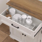 Kitchen Storage Cabinet with Drawer, Buffet Cabinet with Storable Door, Modern Floor Sideboard, White Freestanding for Living Room, Entryway