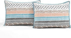 Lush Decor Hygge Geo Pattern Striped 3 Piece Quilt Bedding Set, King, Neutral & Multicolored