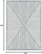 RUGGABLE x Jonathan Adler Machine Washable Modern Area Rug – Inkdrop Slate Blue 10x14, Stain-Resistant, Non-Slip – Large Rugs for Living Room, Bedroom, Hallway, Entryway & Office–with Standard Pad