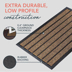 ubdyo 2 Pack Extra Durable Door Mat Outdoor Entrance - Muddy Dirt Trapping Outdoor Mats - Low Pile Front Door Mat Outside Entrance - Anti Slip Indoor Doormat - 30'' x 17'', Bright Brown