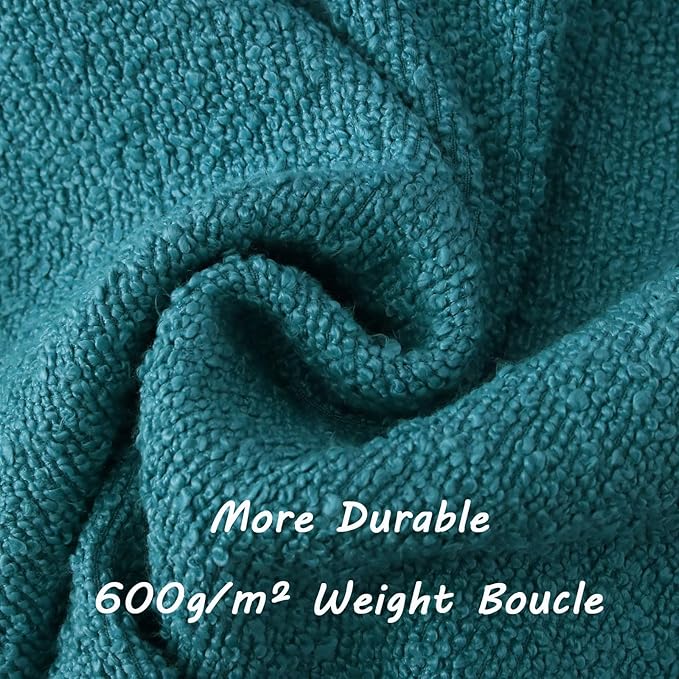 FUTEI Pack of 2 Teal Blue Decorative Throw Pillow Covers 16x16 Inch Soft Cozy Solid Boucle Textured Cushion Case,Modern Home Decor for Couch Bed Living Room
