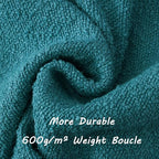 FUTEI Pack of 2 Teal Blue Decorative Throw Pillow Covers 24x24 Inch Soft Cozy Solid Boucle Textured European Cushion Case,Modern Home Decor for Couch Bed Living Room