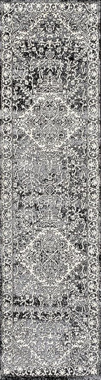 JONATHAN Y Vintage Medallion Indoor Runner Rug Black 2X8, Modern Boho for Living Room, Bedroom, Kitchen, Office, Easy-Cleaning, High Traffic, Pet-Friendly, Non-Shedding MDP100D-28