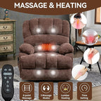 Power Lift Recliner Chair for Elderly with Heat Function, 8 Node Massage with 3 Modes, Silent Operation, Oversized Electric Lift Recliner Single Sofa for Living Room with USB Charging, Brown