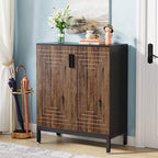 Tribesigns Shoe Cabinet with Doors, 20 Pairs Entryway Shoe Storage Cabinet with Shelves, 5-Tier Modern Free Standing Shoe Racks Storage Organizer for Closet, Living Room, Bedroom (Brown/Black)