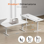 Huuger 71 x 30 Large Electric Standing Desk, Height Adjustable Computer Desk, 29.5" Deep Desktop, Stand up Gaming Office Table with 2 Hooks, 3 Preset Heights, for Home Office, White