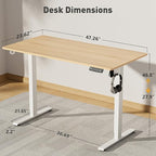 48 x 24 Inch Electric Standing Desk Adjustable Height, Sit Stand Desk, Stand up Desk for Home Office, Computer Workstation (Spliced Desktop,Oak)