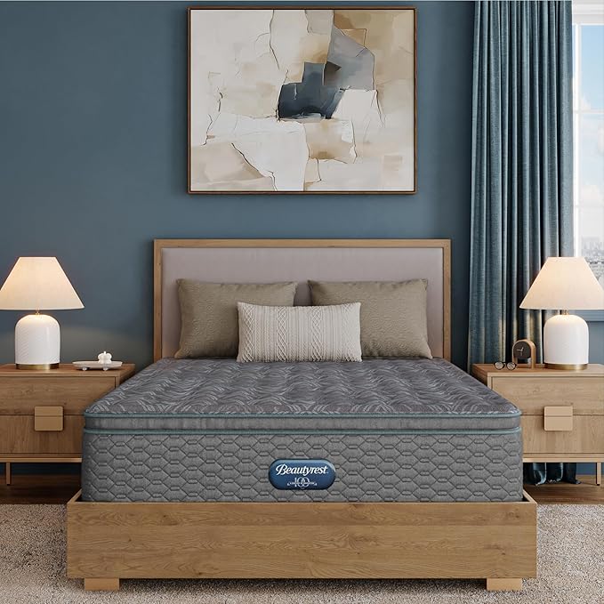 Beautyrest Prime Dream Medium Pillow Top 14.25" Mattress - Cal King - Durable Pocketed Coil, Support, Pressure Relief, Cooling, Motion Separation; 100 Night Sleep Trial and 10 Year Warranty
