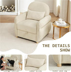 33.5" Mordern Accent Chairs,Reading Chair with Storage,Single Sofa in Chenille Fabric for Living Room, Bedroom and Compact Spaces. (Beige)