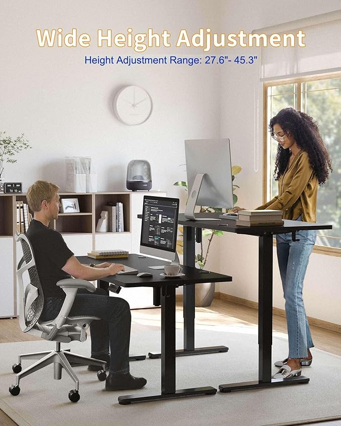 YIHAYO Standing Desk Frame, DIY Workstation, Frame Only, Adjustable Desk with Memory Smart Pannel, Computer Table for Home Office (Black)