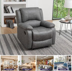 Manual Recliner Chair for Adults, Reclining Chairs, Breathable Leather Single Sofa with Adjustable Backrest, Modern Push Back Wingback Lounge Armchair for Living Room (Dimgray)