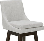 CHITA Bar Height Swivel Barstool with Back Set of 2, FSC Certified Upholstered Bar Stool, 30.7" H Seat Height, Fabric in Ivory