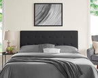 Naomi Home Jessenia Queen Headboard – Adjustable Linen Upholstered Tufted Panel, Soft Padded Surface, Wall-Mount/Bed Frame Mount – Dark Gray