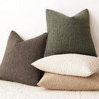 Foindtower Set of 2, Decorative Textured Boucle Throw Pillow Covers Accent Solid Pillow Cases Soft Cozy Couch Cushion Case for Chair Sofa Bedroom Living Room Home Decor 26x26 Inch Light Brown