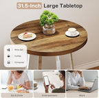 Tribesigns Round Bar Table, 40.2" High Bistro Pub Table with Crossed Metal Legs, Counter Height Cocktail Table for Home Bar, Living Room, Small Space