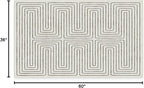 RUGGABLE x Jonathan Adler Machine Washable Modern Area Rug – Labyrinth Camel/Ivory 3x5, Stain-Resistant, Non-Slip – Small Rugs for Living Room, Bedroom, Hallway, Entryway & Office–with Standard Pad