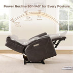 CHITA Super Zero Gravity Power Recliner Chair for Adults, Electric Faux Leather Recliner with USB & Type-C Charging Ports for Living Room, Bedroom & Home Theater Relaxation, Chocolate