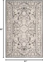 SAFAVIEH Reflection Collection Area Rug - 5'1" x 7'6", Dark Grey & Cream, Non-Shedding & Easy Cleaning, Ideal for Living Room, Bedroom (RFT665B)