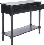 SAFAVIEH Home Collection Tate Black 2-Drawer Bottom Shelf Console Table CNS5720B