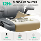 Office Chair, Ergonomic Desk Chair, Executive Leather Office Chairs with Lumbar Support, Adjustable Headrest & Armrests, Big and Tall Computer Chair, PC Chair with Rocking Function