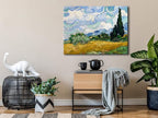 Wieco Art Wheat Field with Cypresses by Van Gogh Classical Oil Paintings Reproduction Large Modern Canvas Print Wall Art Landscape Pictures Stretched and Framed Giclee s Artwork for Home