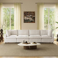 WJShome Modern Sectional Sofa 134 Inch 4-Seater Cloud Couch with Chenille Deep Seat Couches for Living Room, Bedroom and Apartment，Beige