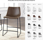 Signature Design by Ashley Centiar 24" Counter Height Modern Bucket Barstool 2 Count, Brown