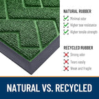 OLANLY Front Door Mat Indoor Outdoor Entrance, Waterproof All-Season, All-Weather Doormat, Sturdy Natural Rubber, Low Profile, Easy Clean Patio Porch Entryway Mat, Herringbone Brick (Green, 59x35)