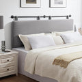 UEV Queen Headboard Only, Wall Mounted Hanging Upholstered Bed Head Board, Modern Vertical Channel Design of Fine Flannel, Elegant Grey Fluted Headboard for Bedroom (Grey, Queen Size)