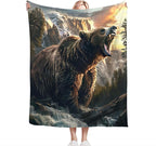 Bear Blanket and Gifts - Cabin Decor Throw for Girls, Boys, Men, Women, Kids, Adults - Soft Warm Cozy Fleece for Couch, Sofa, Bed - 80"x60"