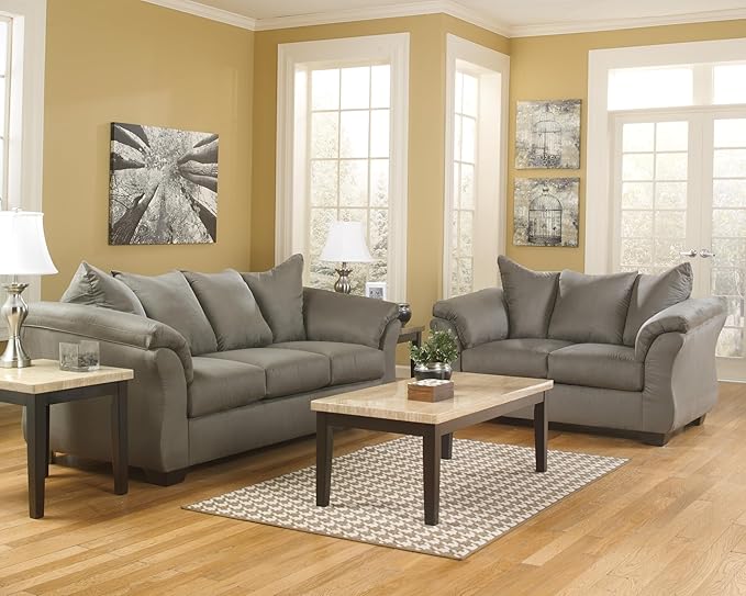 Signature Design by Ashley Darcy Casual Plush Loveseat, Grayish Brown