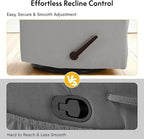 FLEXISPOT XRC6 Nursery Swivel Rocker Recliner with Massage & Heat, Rocking Glider Chair w/ 28" High Back, Comfy Upholstered Armchair for Living Room Nursery, FSC Certified(Ribbed Chenille, Light Grey)