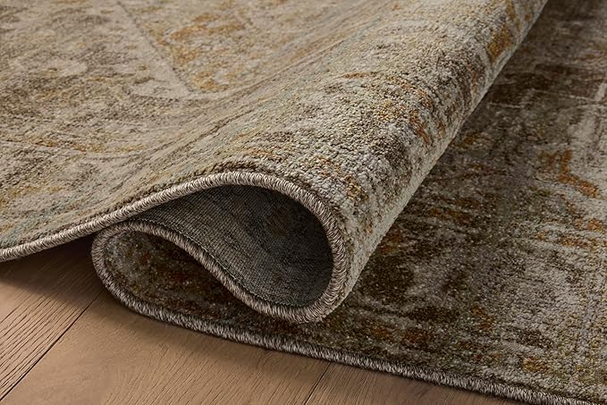Loloi Magnolia Home by Joanna Gaines Mona Collection MOA-01 BARK/Sunrise 3'-7" x 5'-7" Accent Rug