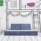 Yourigami Kids and Toddler Play Couch, Convertible Folding Sofa, Durable Foam Modular Design, Blue Lagoon