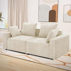 WILLOVE 78'' Modular Sectional Sofa, Chenille Cloud Couch with Wide Armrests & 4 Pillows, Deep Seat Couches for Living Room, Beige