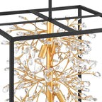 Possini Euro Design Carrine 20" Modern Pendant Chandelier Ceiling Light Fixture Dining Room Over Table Kitchen Island Foyer Hanging Unique 6-Light Black Gold Finish Crystal Metal Hallway Entryway