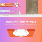 HALO 6” Smart Wi-Fi Slim Canless LED Downlight Powered by WiZ Pro, Dimmable Full Color with Smart Home Integration : HLB6099WZRGBWMWR