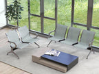 Kinsuite 2-Seat Reception Chairs - Waiting Room Chairs with Arms & Stainless Steel Frame, Waiting Room Bench Lobby Chairs for Office Airport Bank Hospital, Silver