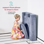 Yourigami Kids and Toddler Play Castle, Playroom Couch Add-On Set, Durable Modular Design, Blue Lagoon