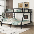 Bellemave Queen Over King Bunk Bed for Adults, Queen Over King Bunk Beds Frame with 2 Side Ladder and Full Length Guardrail, Easy Assemble Bunkbeds, Noise Reduced, Mattress Not Included, Black