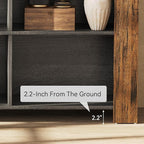LITTLE TREE Console Table with Storage, 63-Inch Narrow Long Sofa Table, Entryway Table with 6 Cubes, Farmhouse Storage Shelves for Entryway, Living Room