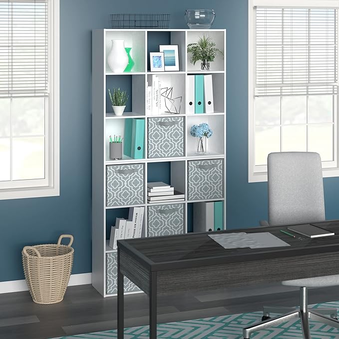 ClosetMaid 9 Cube Laminated Wood Reversible Stackable Open Bookcase Display Shelf Storage Organizer for Home and Office Organization, White