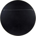 Kate and Laurel Hutton Round Decorative Large Modern Wood Frame Wall Mirror, 30 Inch Diameter, Natural Finish